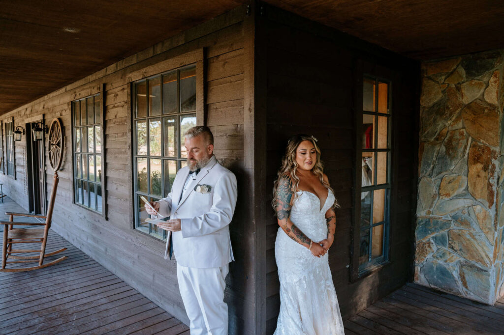 Portfolio 10 Bride and groom chose to do a first touch instead of a first look and exchanged their private vows - captured by Georgia wedding Photographer