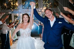 Bride and Groom Sparkler Exit - Atlanta wedding photographers at Ever After Farms in Florida