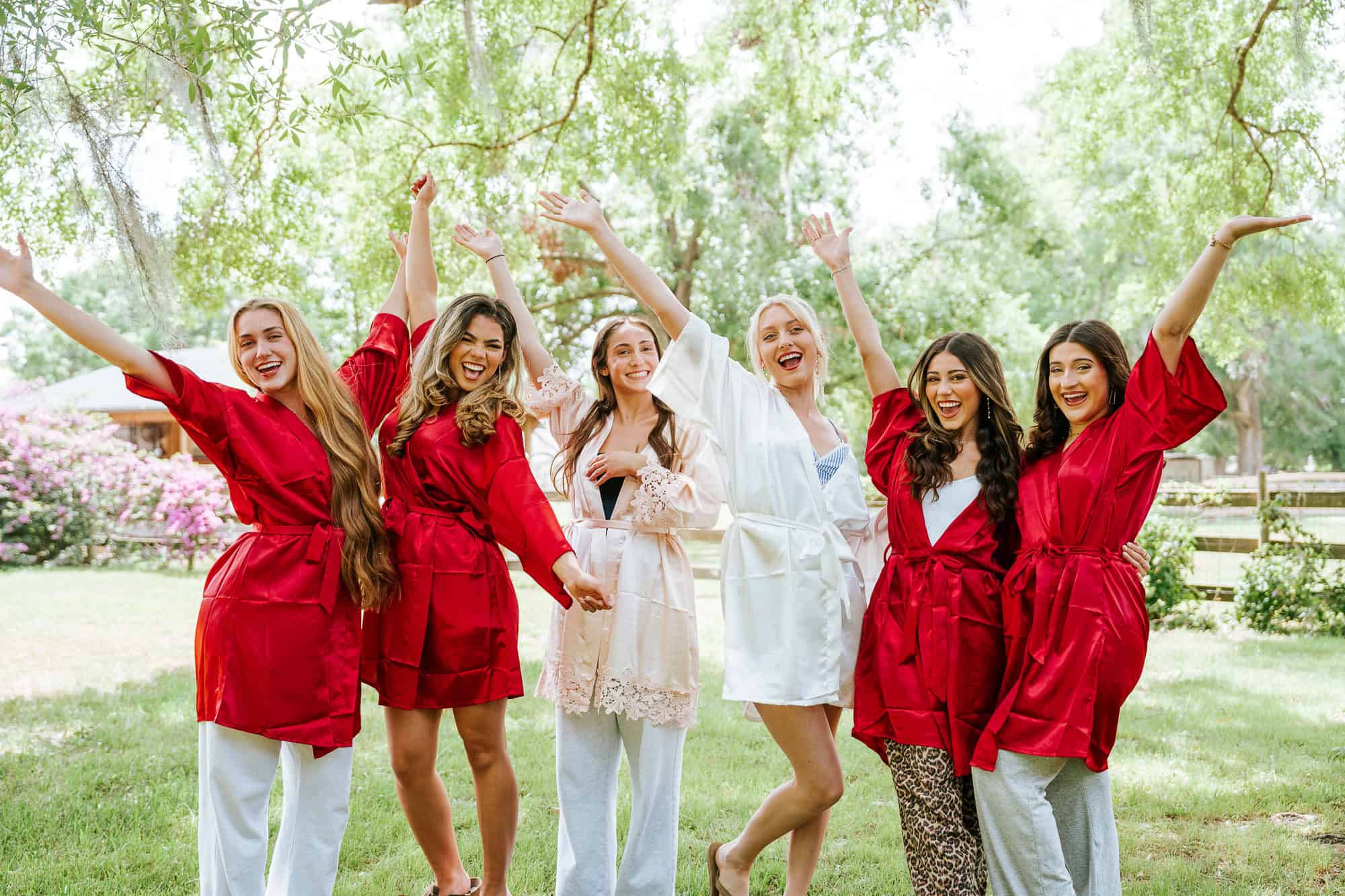 Bride Lucy and her bridesmaids getting ready for her big day at a private estate in Lakeland, FL