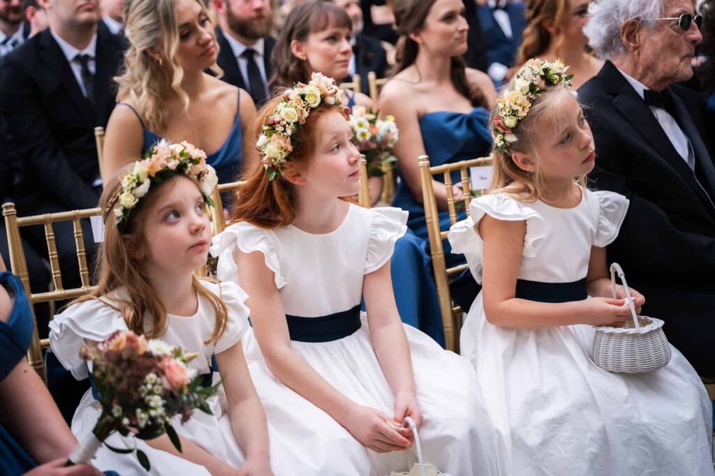 Flower girls at traditional jewish wedding in St Augustine