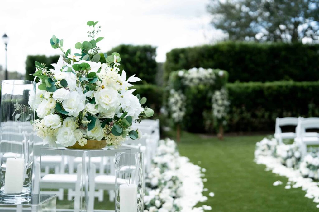 timeless floral arrangement for World Equestrian Center Wedding in Ocala photographed by Atlanta Wedding photographers