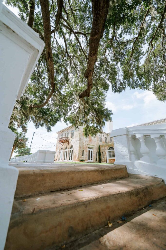 Different views of Bella Cosa's back patio area