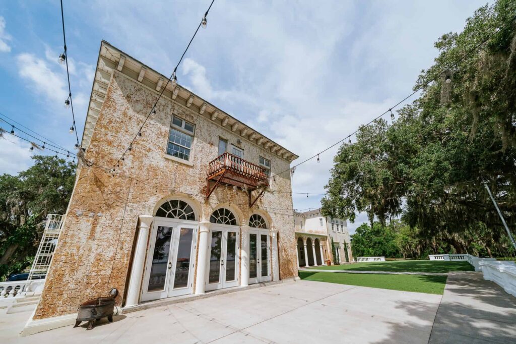 Different views of Bella Cosa's back patio area
