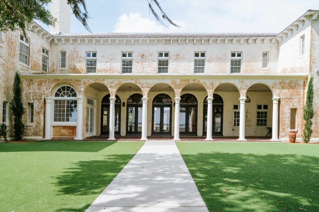 Different views of Bella Cosa's back patio area