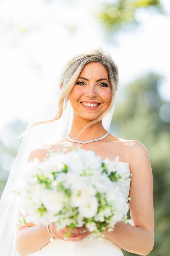 Bridal portraits in natural light at the venue at daisy hill