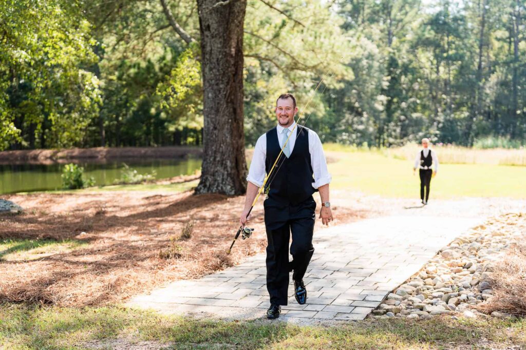 Fishing at the venue at Daisy Hill